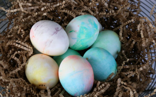 Whipped Cream Dyed Eggs